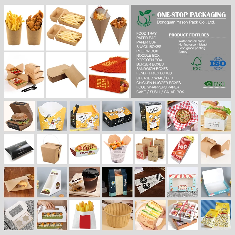 Customized productYASONPACK Suppliers Disposable Burger Box Print Paper Box For Delivery