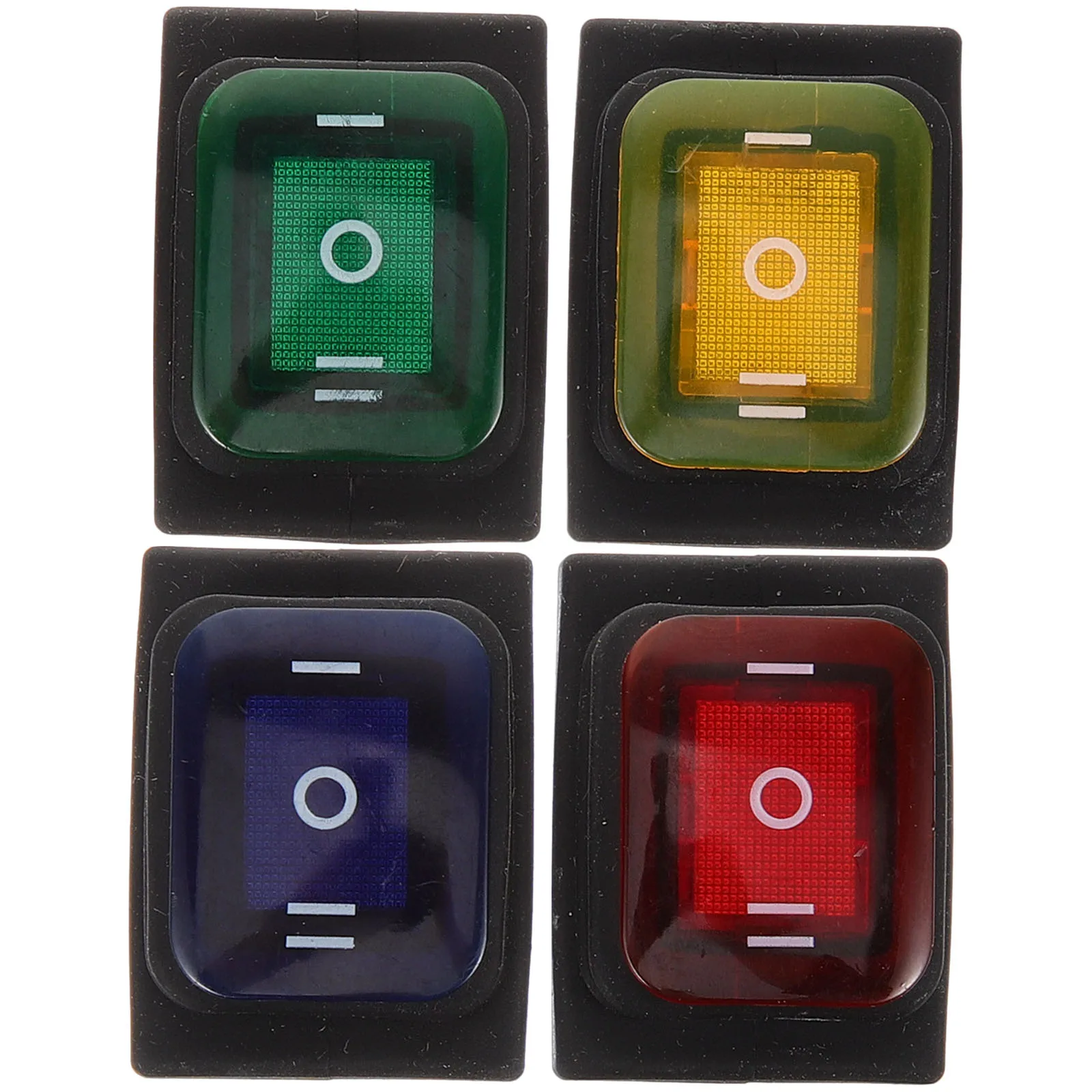 

4 Pcs Waterproof Rocker Switch LED 6 Pin Round Latching Car Boat Toggle