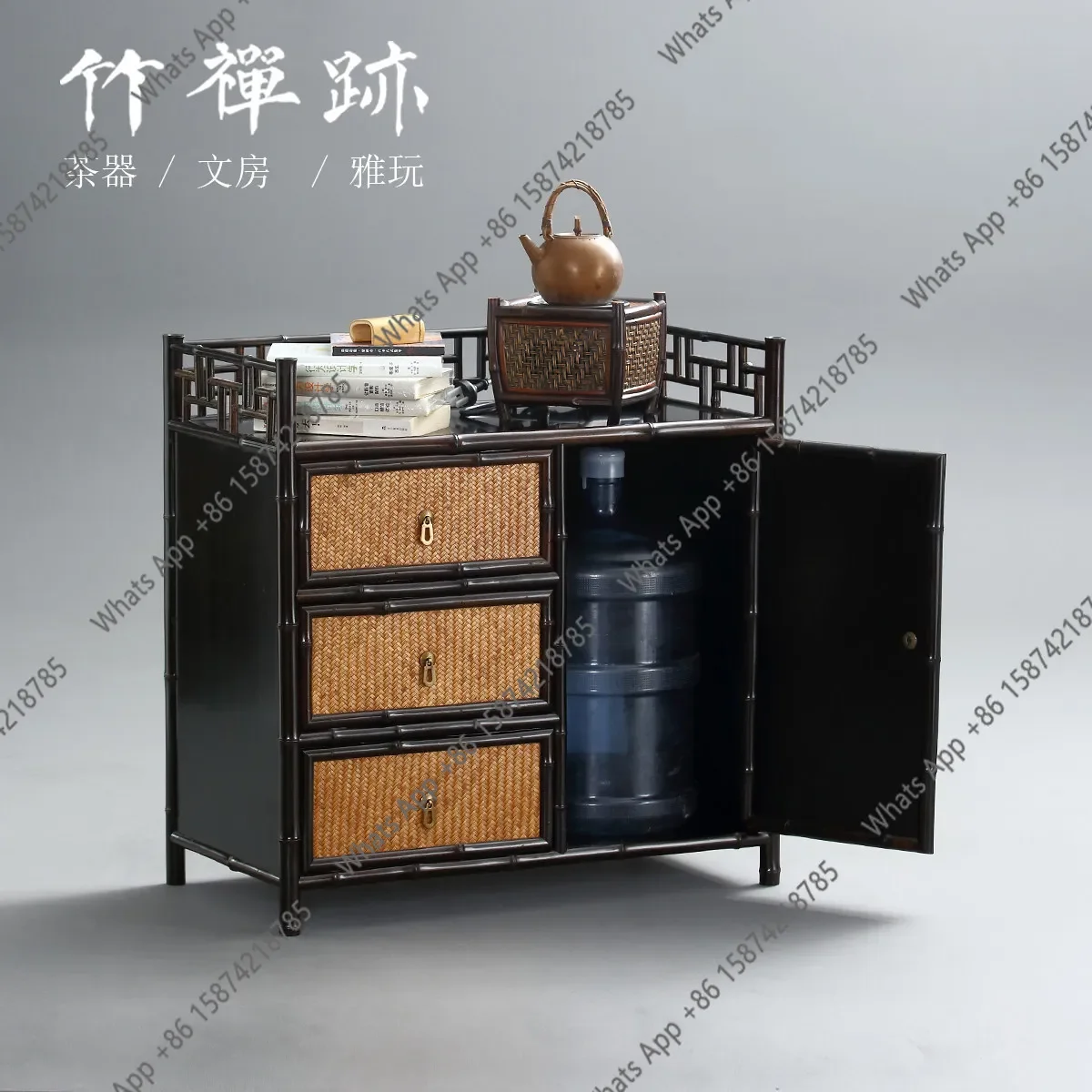 X Zizhu Tea Cabinet Tea Cabinet Rack Set Pu'er Tea Storage Display Bogu Rack Can Hold Buckets