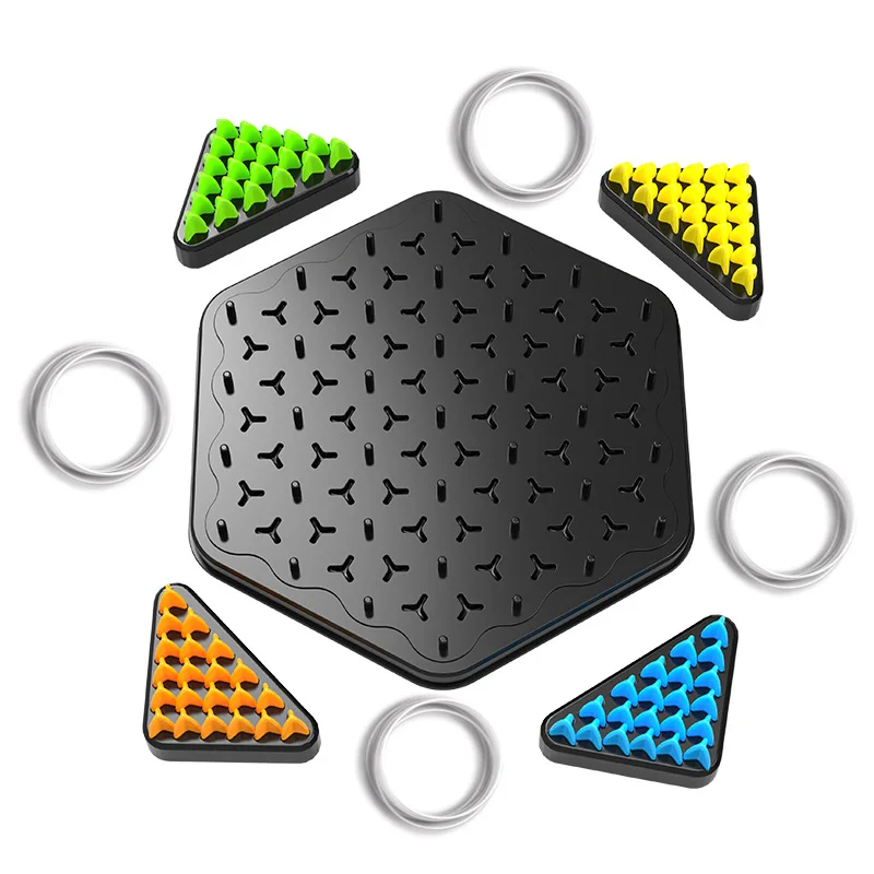 Chain Triggle Chess Game Triggle Rubber Table Game Toy for Kid Interactive Board Game Battle Set for Family Party Gift