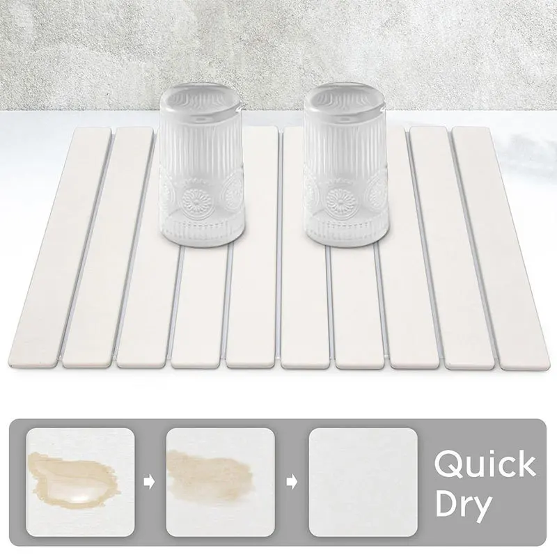

Diatomaceous Earth Tableware Drying Mat Foldable Dishes Drain Mat Kitchen Bathroom Multi-function Countertop Absorbent Mat