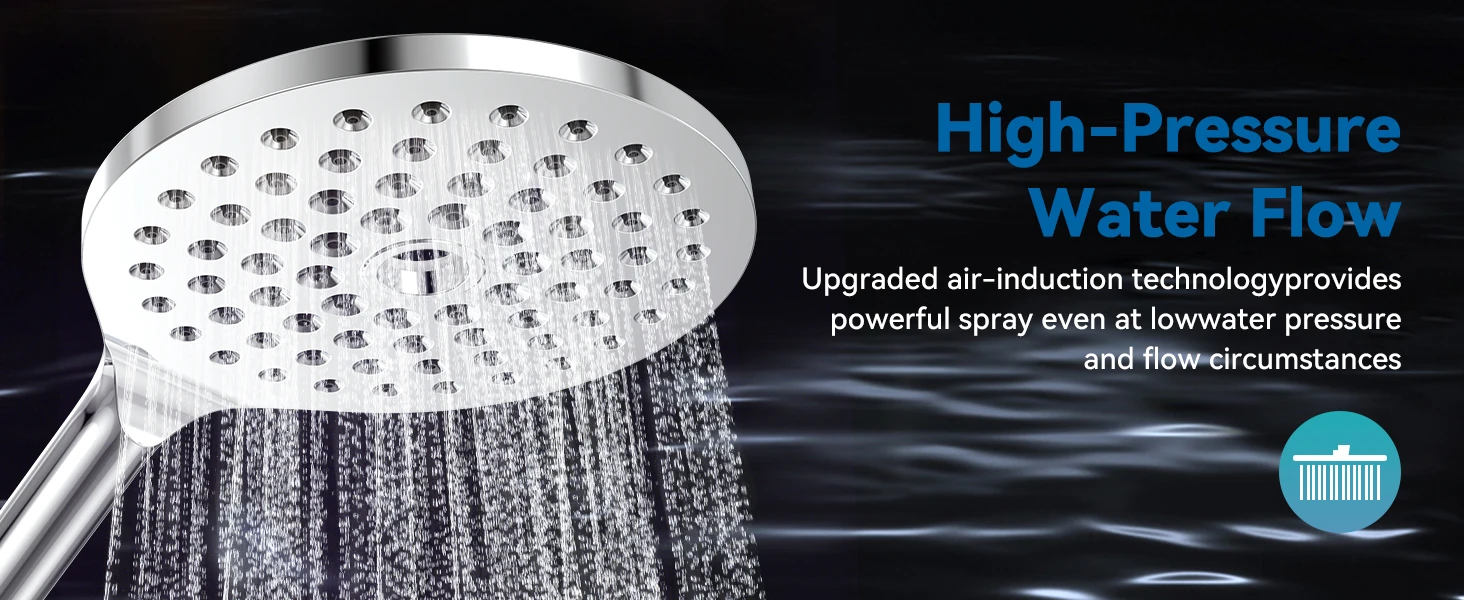 7.48 inch Rainfall Showerhead Chrome/Black ABS Plastic Luxury High Quality Handheld shower head Fashion design shower spray