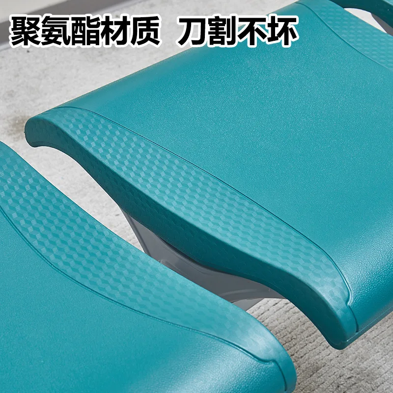 One-word flat row chair polyurethane PU three-person bank airport chair hospital waiting chair without back