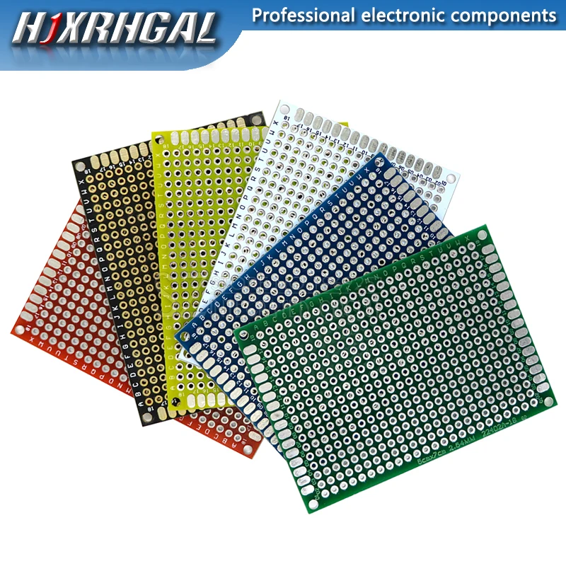 5pcs/lot PCB Double-Sided Protoboard Breadboard Universal Board 5*7mm 5x7mm Red White Blue Green Black Yellow