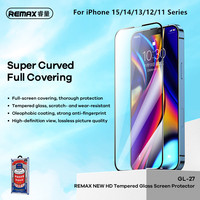 Remax 3D 9H Tempered Glass Full Screen Protector For iPhone 15 15Pro 15Pro Max For iPhone 14/13/12/11/XS Series