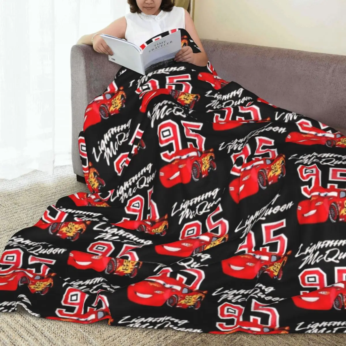 Cars Boys Lightning McQueen Blanket Quality Soft Warm Throw Blanket Winter Airplane Travel Home Decor Comfortable Bedspread