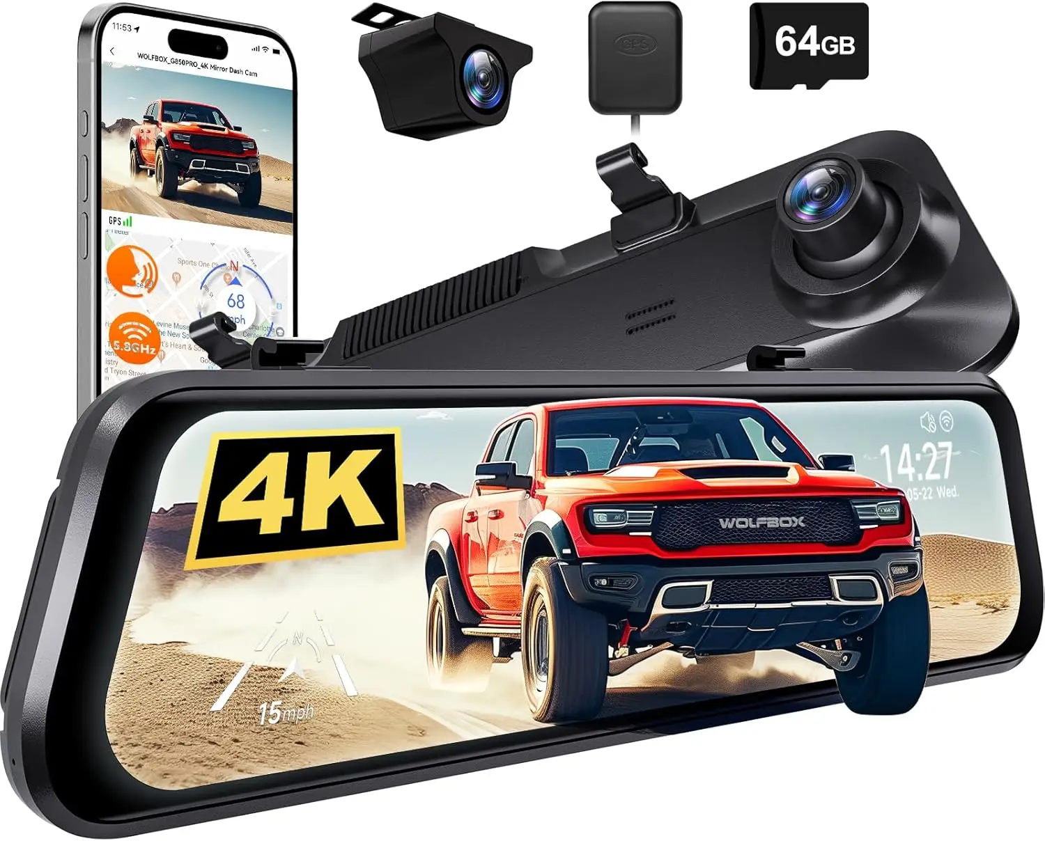 4K Mirror Dash Cam …