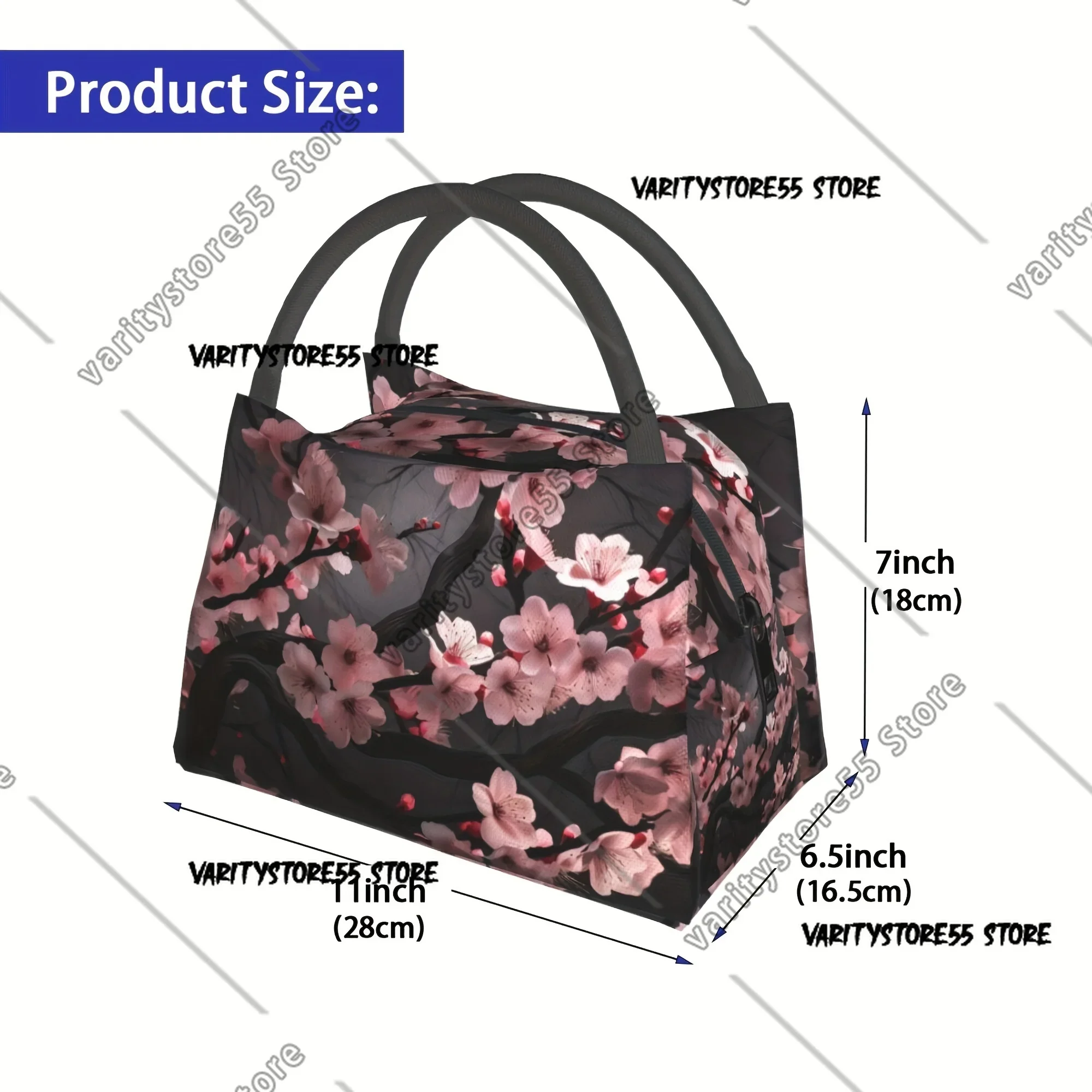 Plum Blossom Lunch Bag Portable Reusable Cooler Bag Cooler Bag Insulated for Camping Picnic Beach