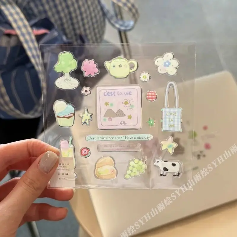 3D Jelly Stickers Cute Self Adhesive Back Adhesive High Value Ins Aesthetic for DIY Camera Tablet Phone Case Decoden