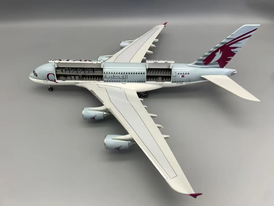 新型A380カタール航空模型飛行機18インチ大型模型飛行機キットLED