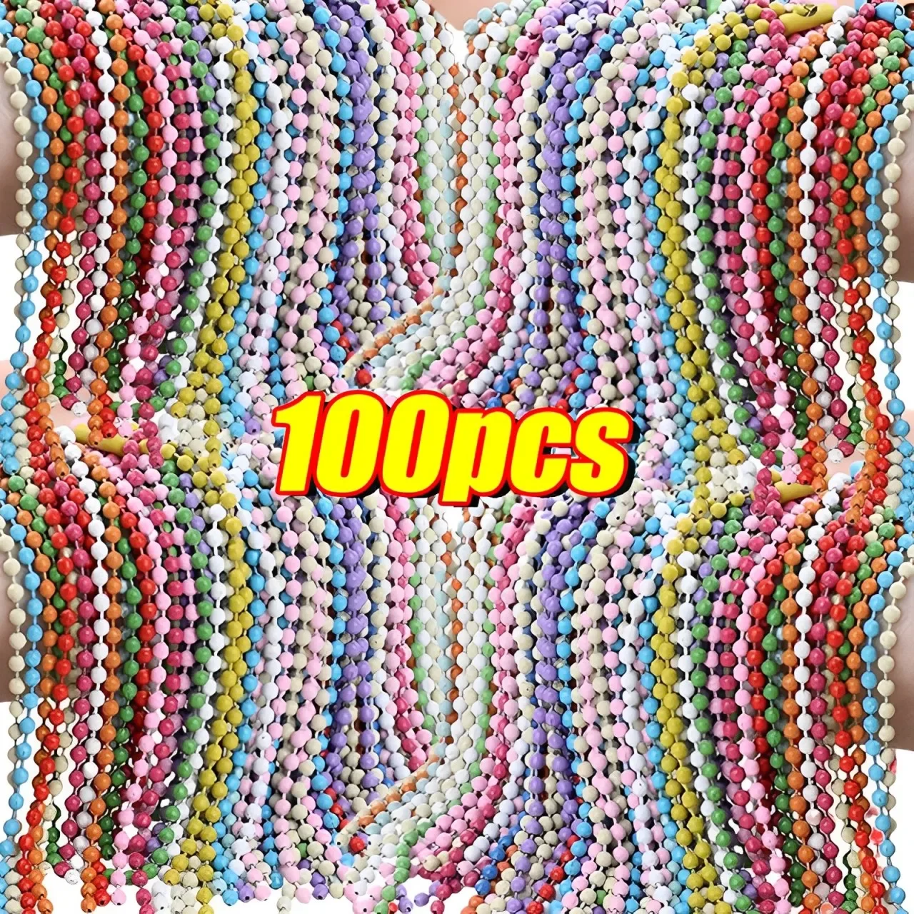 10/100pcs Ball Bead Chains Diy Keychain Dolls Label Hand Tag Connector Bracelet Jewelry Making Finding Accessorise Wholesale