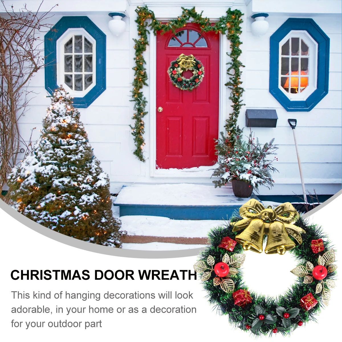 

Christmas Wreath Holiday Decoration Door Xmas Winter Decorations for Window Wreaths