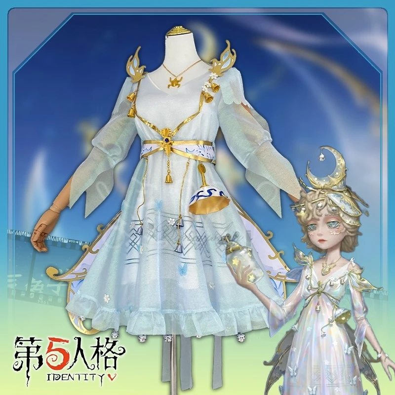 

Game IdentityⅤ Meteorologist Wendy Ford Cosplay 코스프레 Elf Dress Headwear Cosplay Wig Set For Halloween Party Gorgeous Uniform
