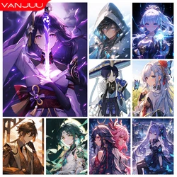 Genshin Impact Xiao Diamond Painting Kit 5D Raiden Shogun Diamond Embroidery Full Diamond Mosaic Art DIY Decoration Picture