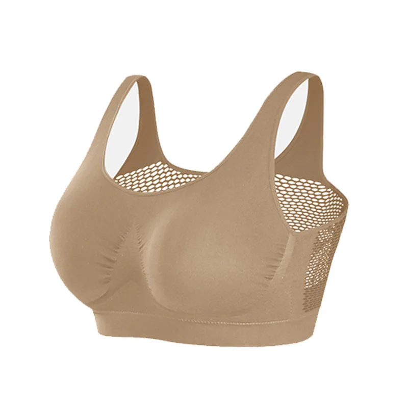 Biustonosz sportowy CINOON Plus Size dla kobiet, bez fiszbinów, pełny kształt miseczki, oddychający, z siateczkowym tyłem, komfortowy, podtrzymujący, do jogi, bezszwowy, push-up, bielizna.