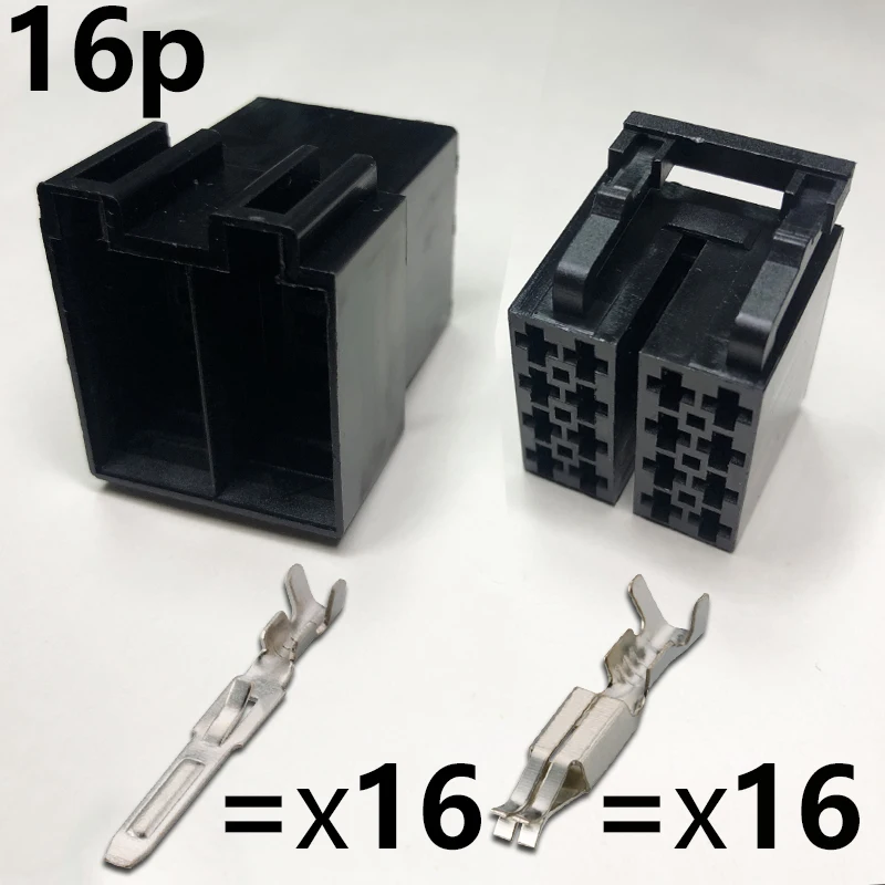 DJ7082-3.5 Автомобильный разъем для компакт-дисков, 16 отверстий, разъем жгута проводов аудиосистемы Volkswagen, 8p, штекер для док-станции «папа» и «мама»