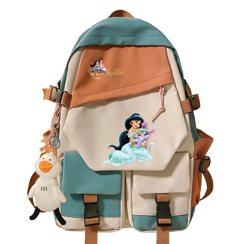 Jasmine princess Kawaii Girls Kids School Book Bags  Teenagers Schoolbags Women Patchwork Bagpack Canvas Student Backpack