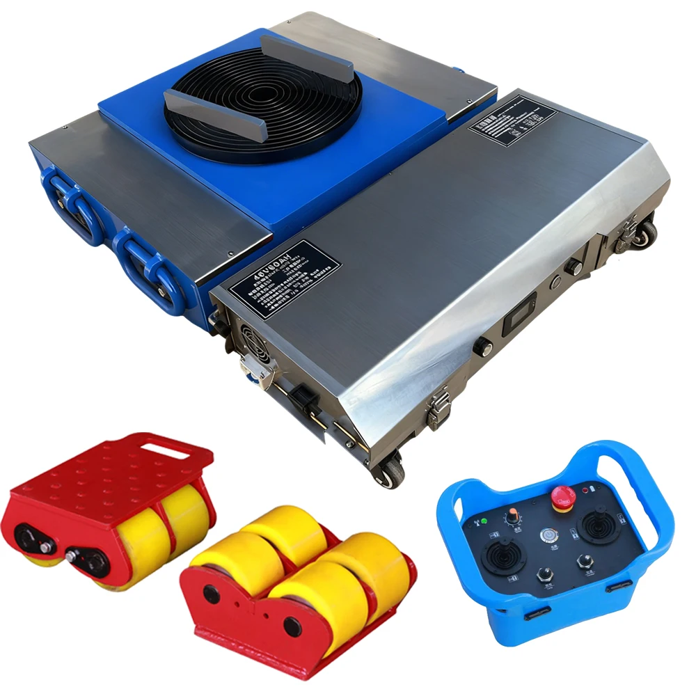 

Warehouse Factory Electric Cargo Moving Skate Equipment Remote Control Trolley Appliance Carrying Roller Machine Truck