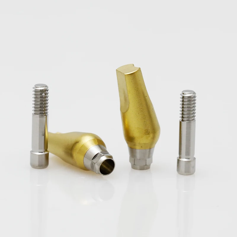 Abutment Sudut Khusus Super Line 15 25 Derajat Emas-Titanium OEM ODM Harga Pabrik Tersedia Pengiriman Cepat 24 Jam
