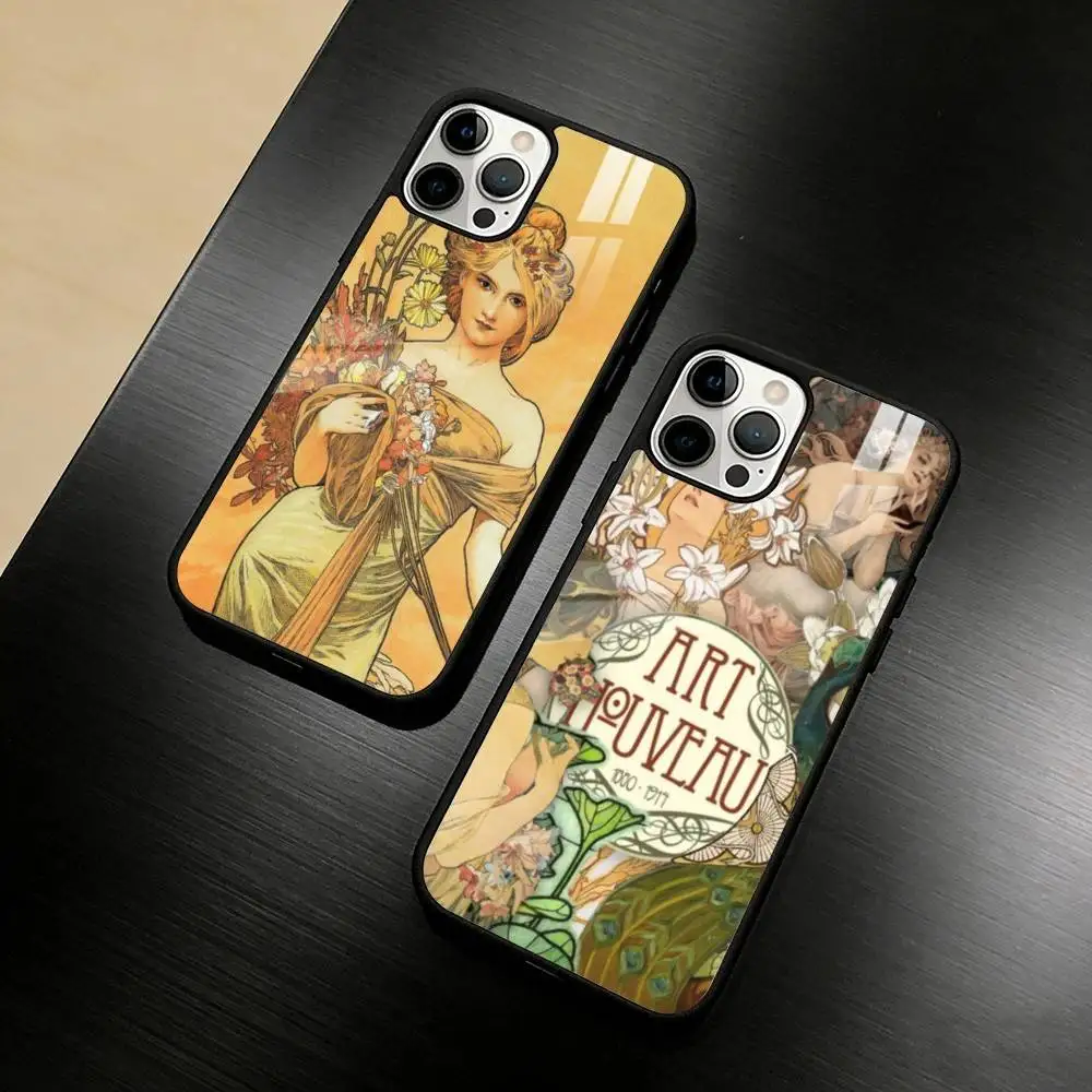 

ART Alphonse Mucha Phone Case For iPhone 17/16/15/14/13/12/Plus/Pro/Max for Magnetic Wireless Charging
