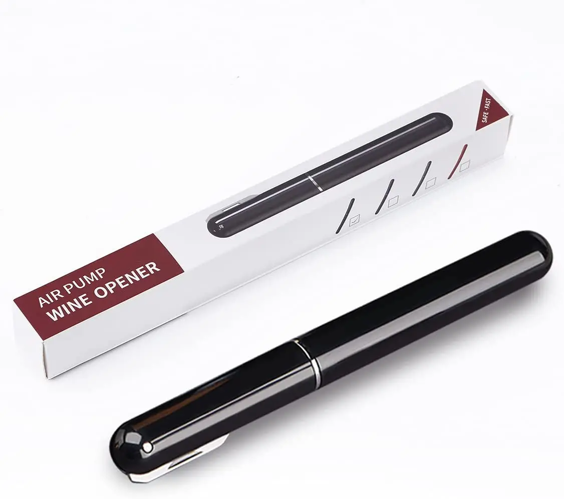 ワインボトルオープナー,2 in 1,エアポンプ,屋外用,ワイン用,ポータブル,旅行用,ワイン用