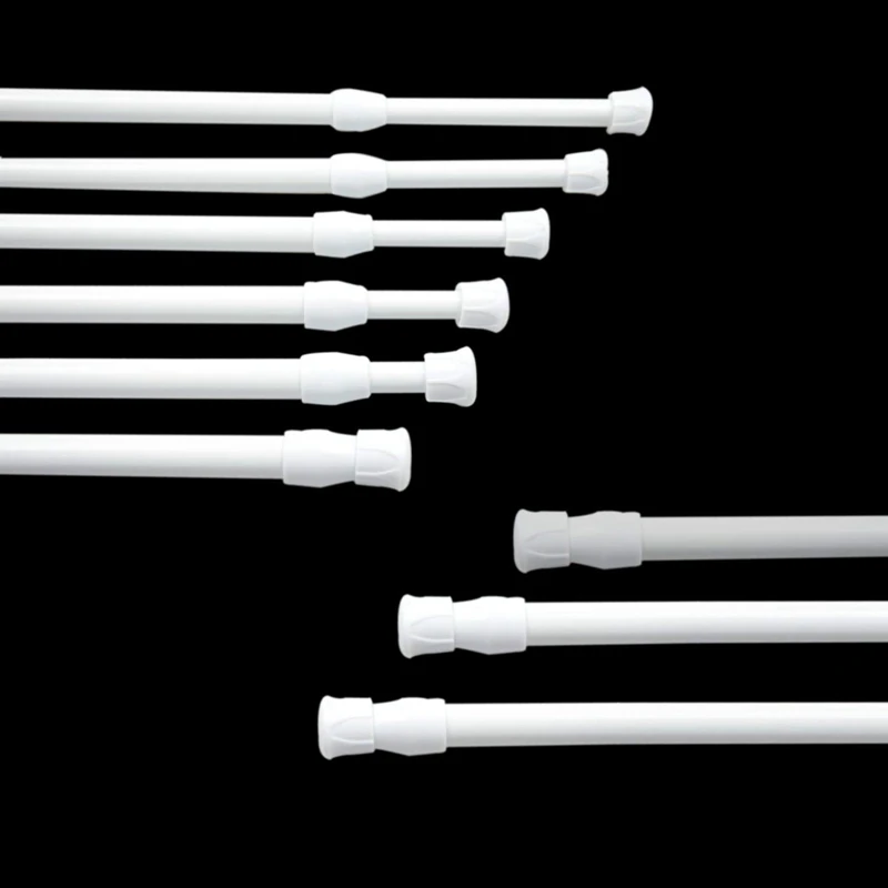 Tensão ajustável Primavera armário bares, Hot Rod Cortina Varas, 6 Pack, branco
