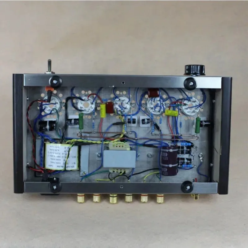 New DIY 6P3P Home Audio Tube Amplifier New Computer Case 6N9P Pure Full Set Tube Amplifier Assembly DIY Kits 8W+8W AC110V/220V