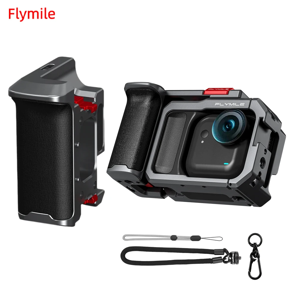 Kit de poignée pour caméra Insta360 Go Ultra, support de poignée, cadre métallique, Cage de lapin à dégagement rapide, bouton d'obturation, poignée de photographie