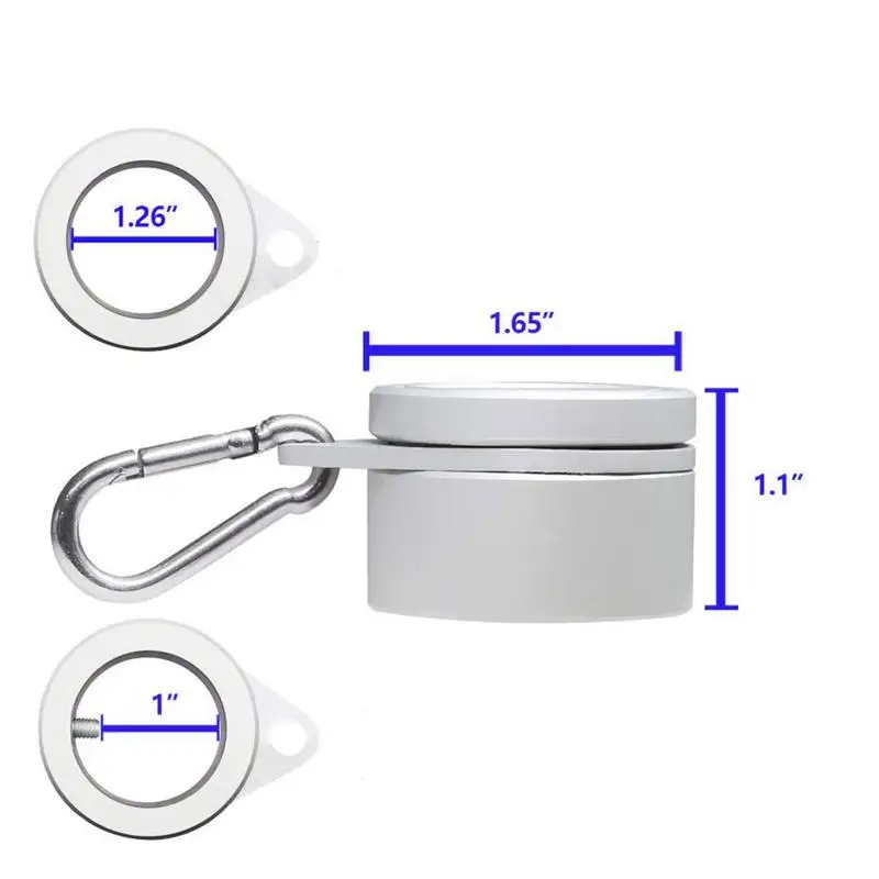 2pcs Aluminum Alloy Flag Pole Rings 360 Degree Rotating Flagpole Mounting Rings Kit With Carabiner For 06 To 126Inch Flagpole