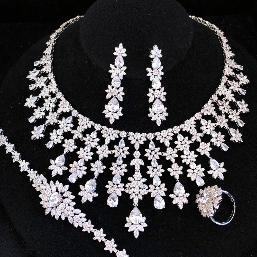 GODKI New Fashion Yellow CZ UAE Dubai Bridal Jewelry Set For Women Wedding Party Nigerian African Necklace Earring Set