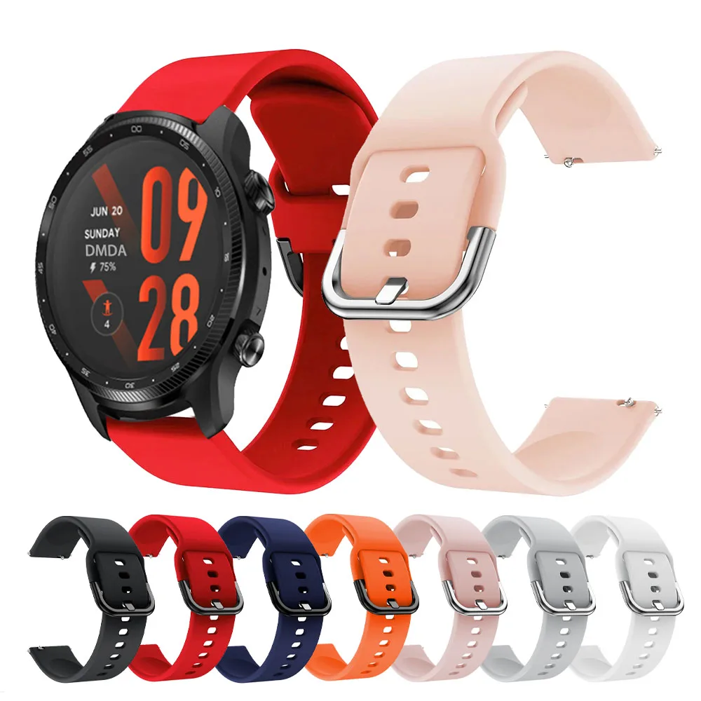22 مللي متر 20 مللي متر سيليكون حزام ل TicWatch 3 الترا GPS حزام (استيك) ساعة TicWatch pro 2021/E2/E3/S/S2/GTH 2/GTX أساور الساعات الرياضية