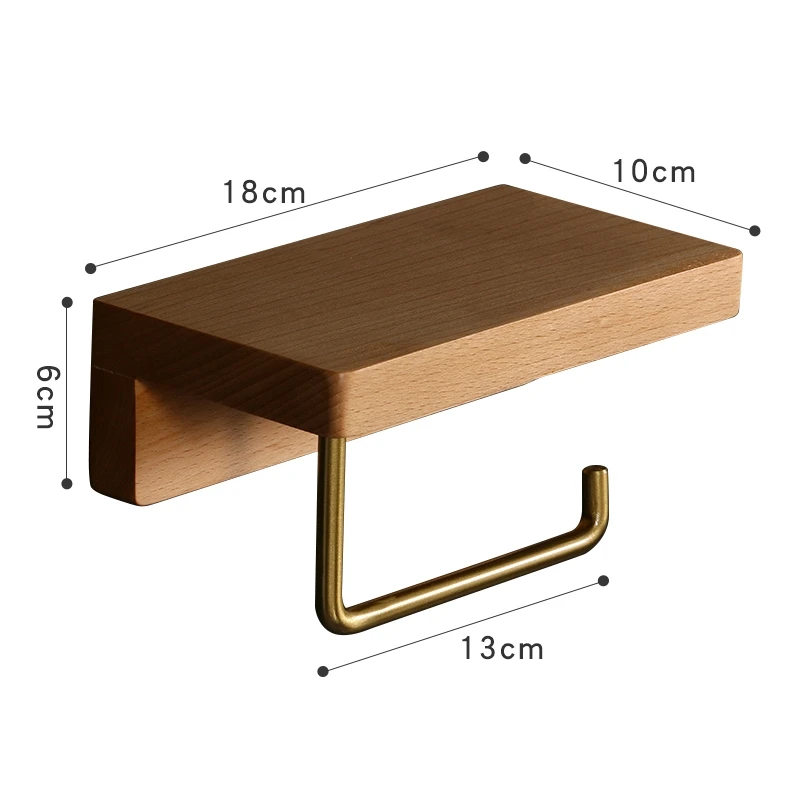 Porte-serviettes en bois, étagère de rangement, salon, bois massif, essuie-tout non-kie, boîte à mouchoirs murale T1, distributeur de toilettes