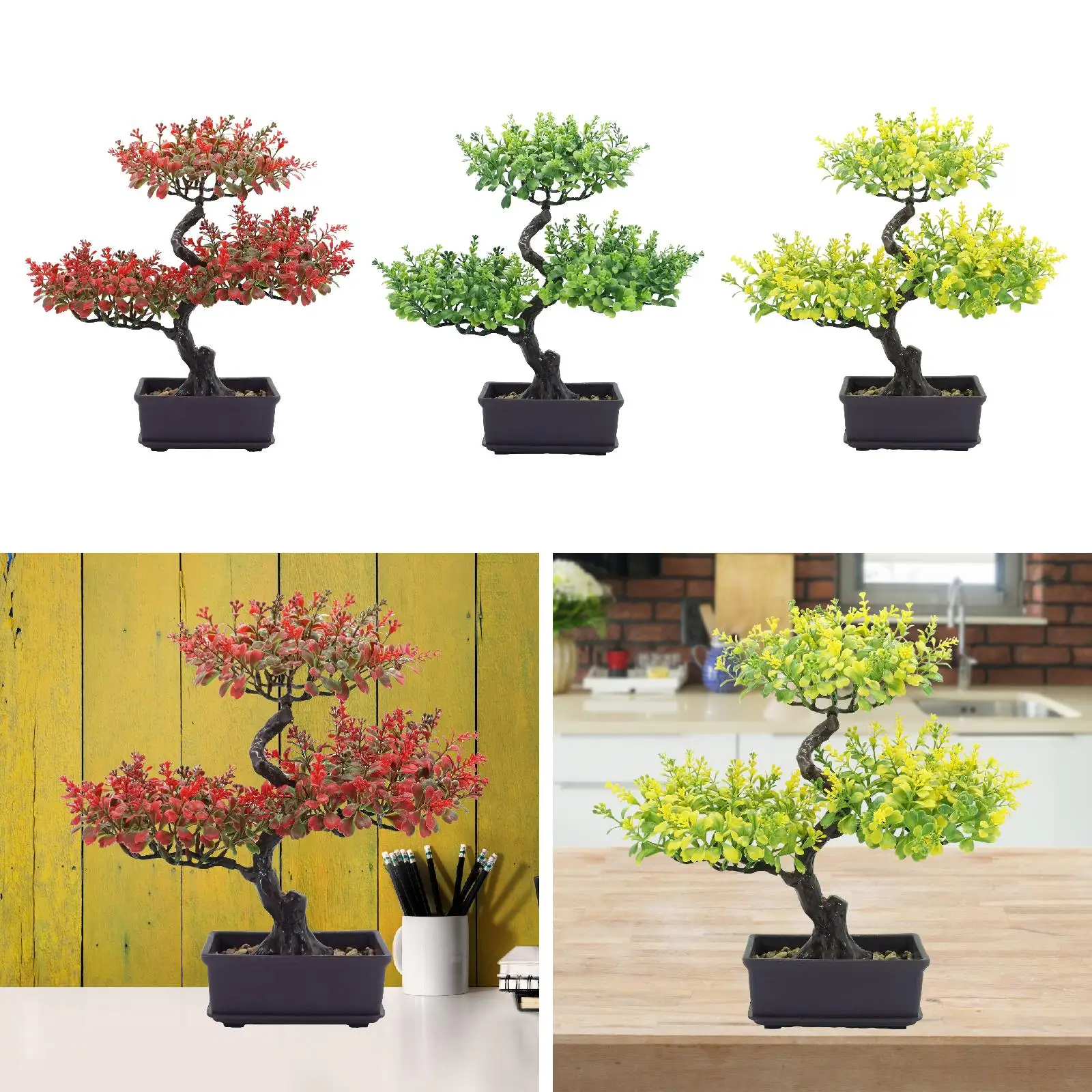 

Искусственное дерево бонсай, декоративное искусственное украшение для гостиной, офисного стола, искусственное растение бонсай, зеленое украшение