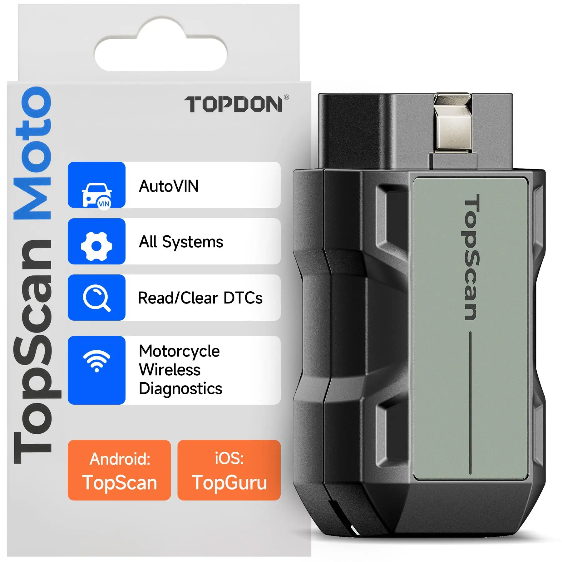 Image of TOPDON TopScan Moto: Bidirektionaler Allsystem-Scanner für Harley, BMW, Ducati & japanische Marken. 50+ Resets & AutoVIN.