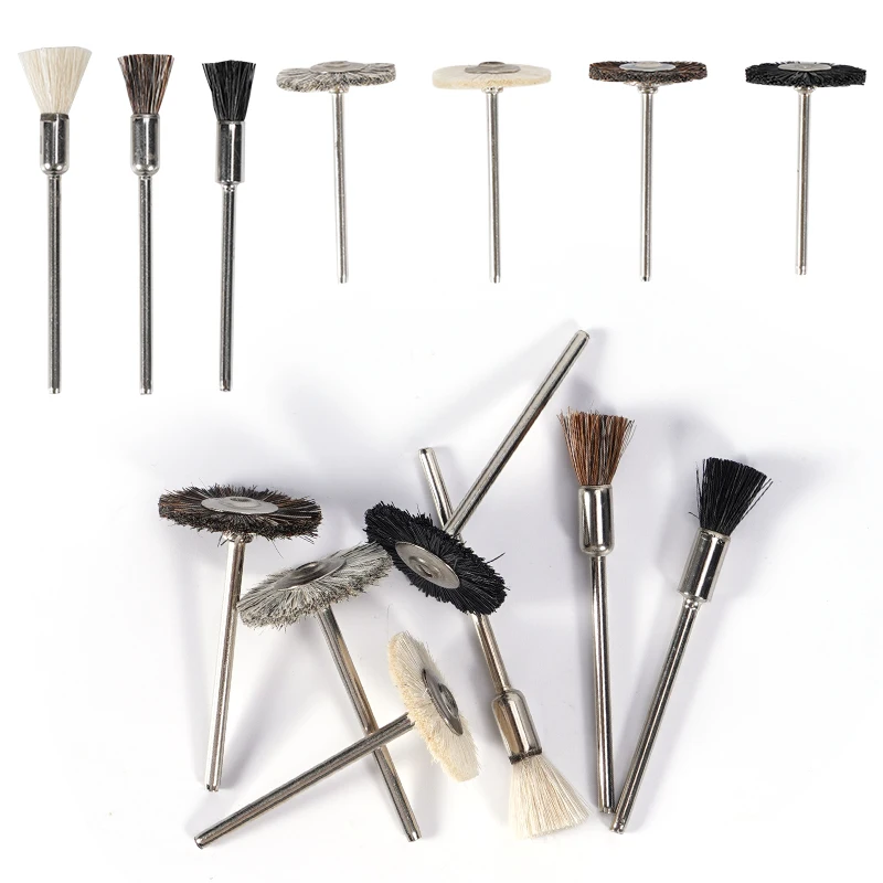10pcs Dental Polishing Wheels Wool/Cotton/Cloth Buffing Pad Jewelry Abrasive Brush Dentist Lab Hp Brush 2.35mm Shank Rotary Tool