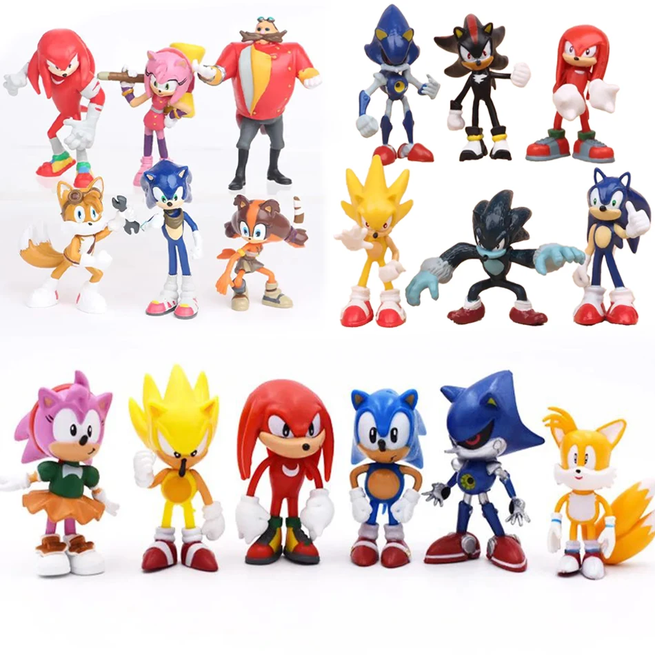 6Pcs/Set Sonic Figure Tails Werehog Action Figures Knuckles…