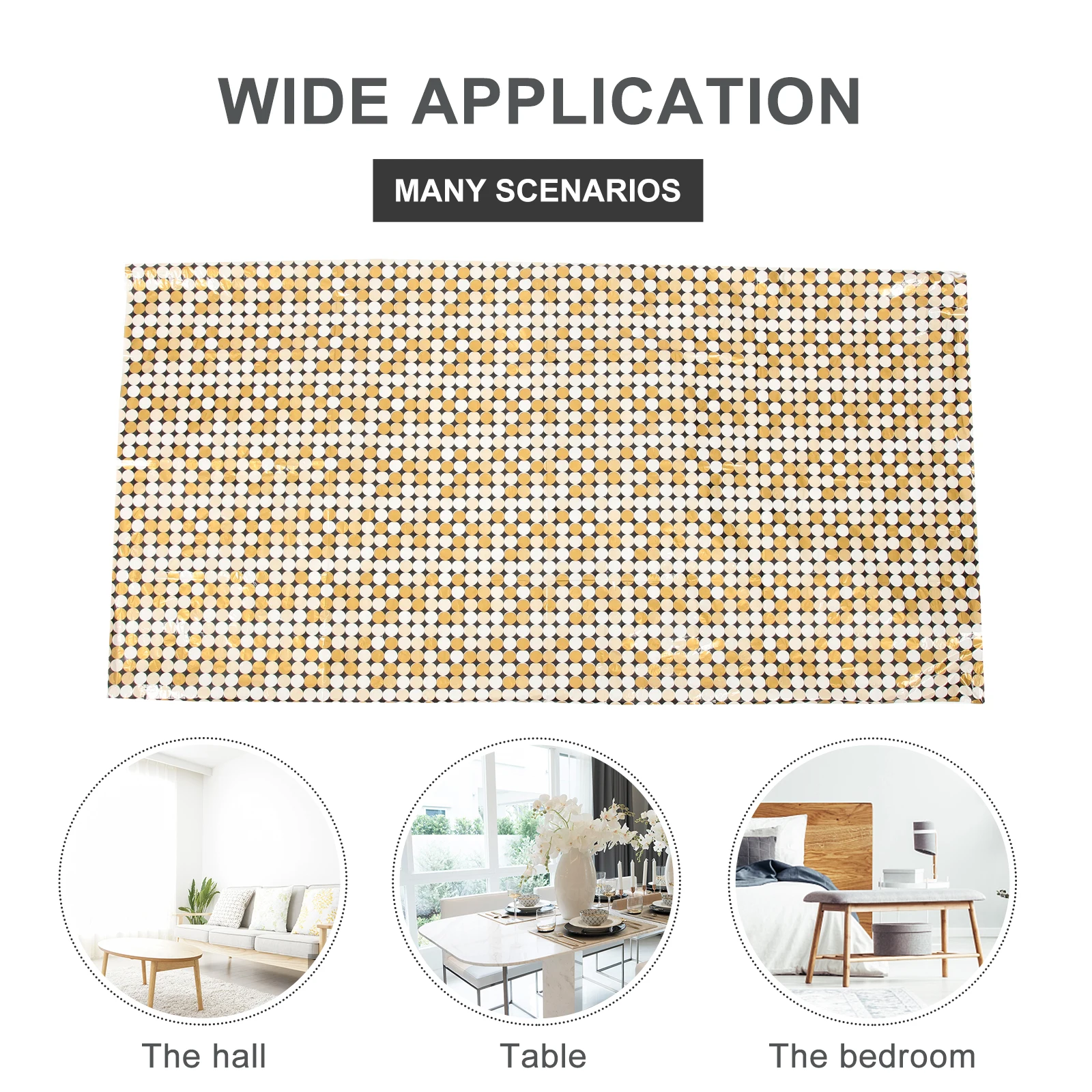 

Decorative Items Golden Sequin Tablecloth Glitter Cloths Plastic Disco Ball Fabric