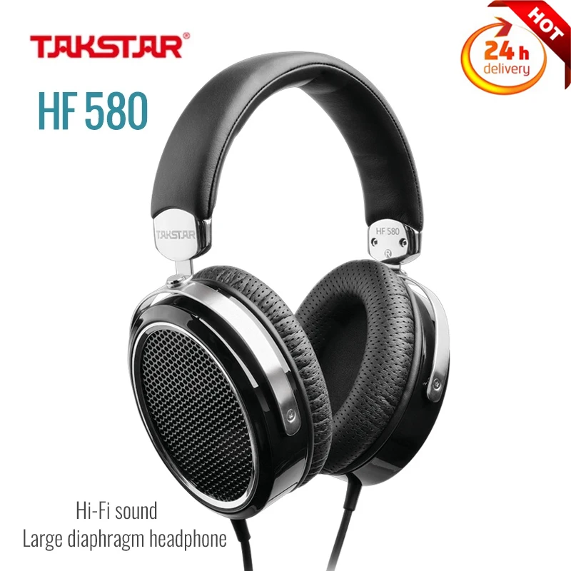 Takstar HF 580 HF580 Hi-Fi Planar Headphone Ultra-large Planar Diaphragm Low Distortion Powerful LF Full MF Transparent HF