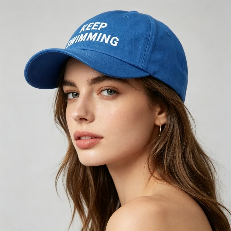 BT keep Swimming New Letter Embroidery Baseball Caps For Men And Women Fashionable Sunscreen Soft Top Hat Duckbill Cap view 3