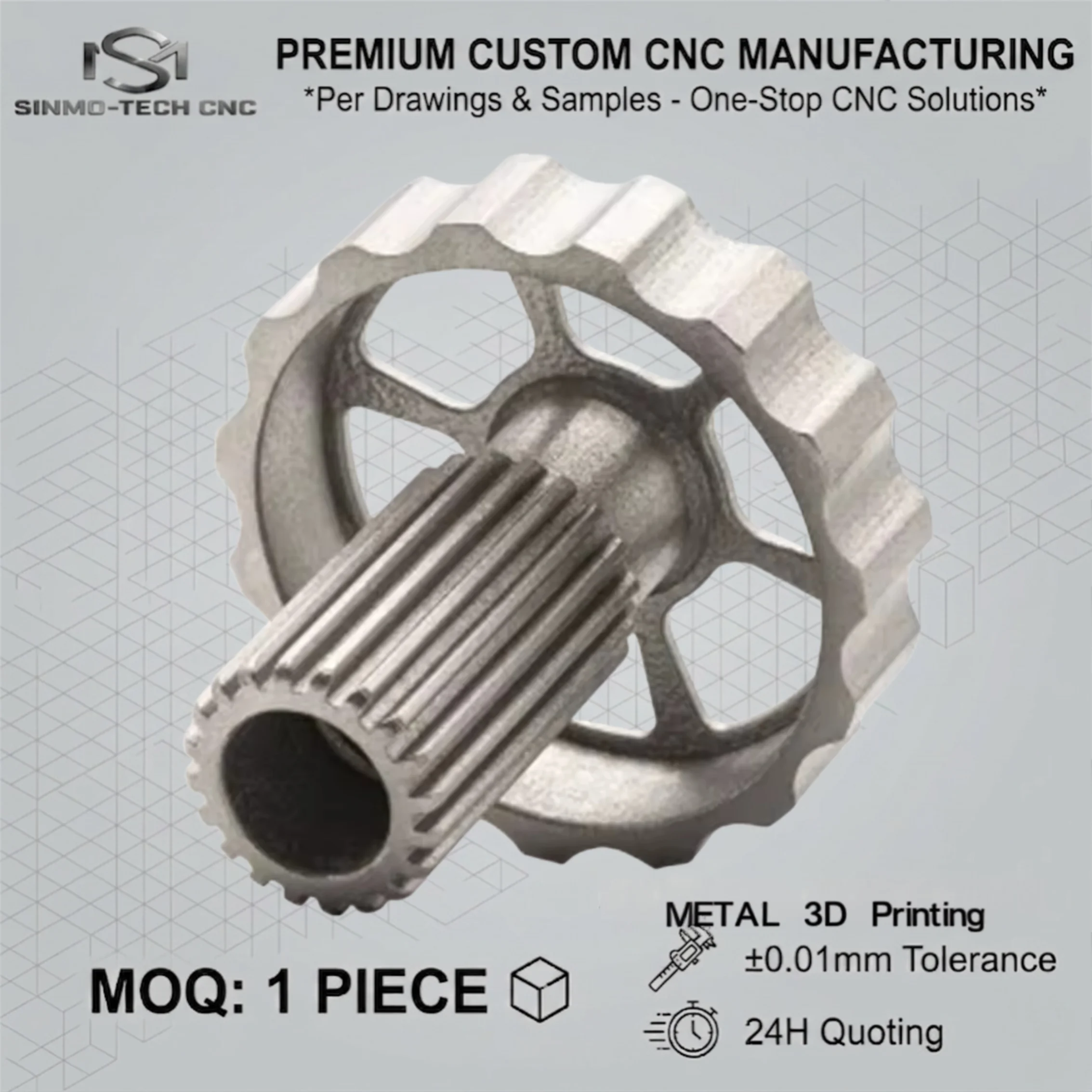 Precision Stainless Steel 3D Printing Service, Custom 316L Stainless Steel Mechanical Hardware Parts Fabrication, 1pc