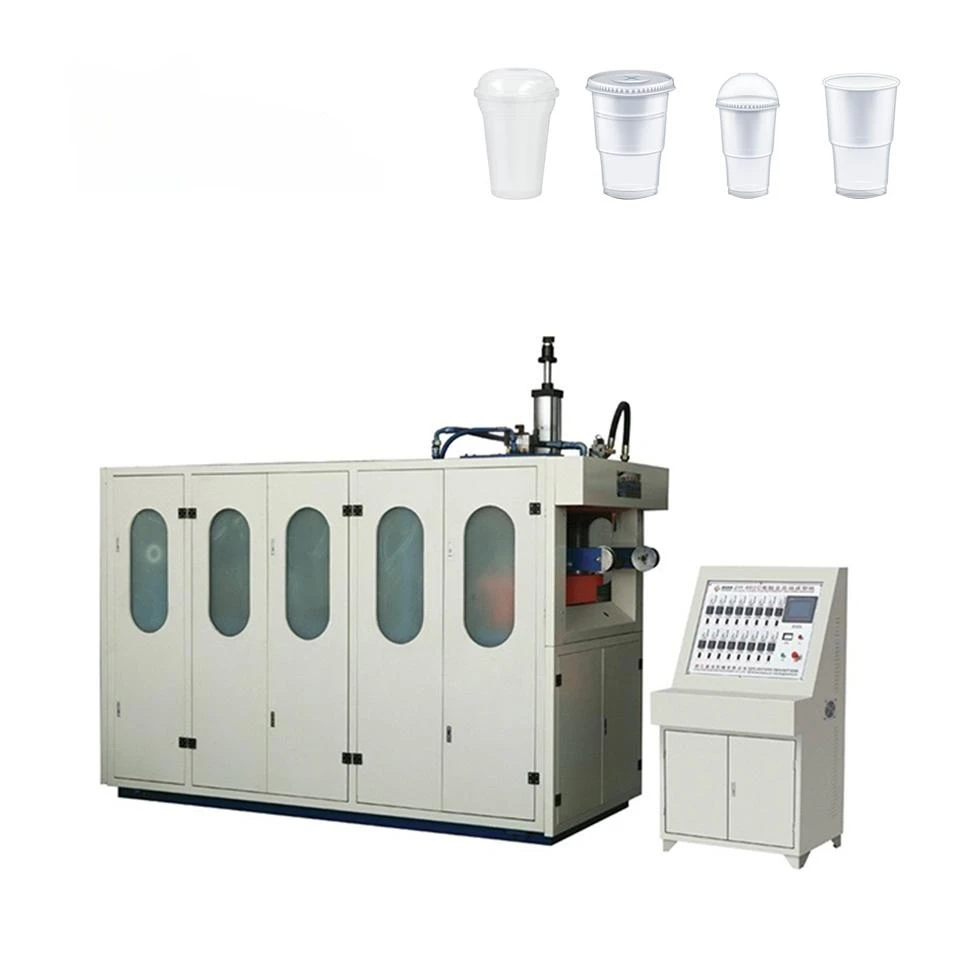 PE Printing Forming Manufacturing Machinery Full Automatic Cola Beverage Tea Coffee Clear Disposable Plastic Cup Making Machine