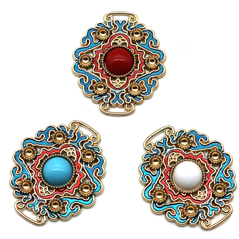 New 4-Piece/Batch 32 * 21MM Alloy Oil Dripping Jewelry DIY Handmade Clothing, Hair Accessories, Handmade Materials