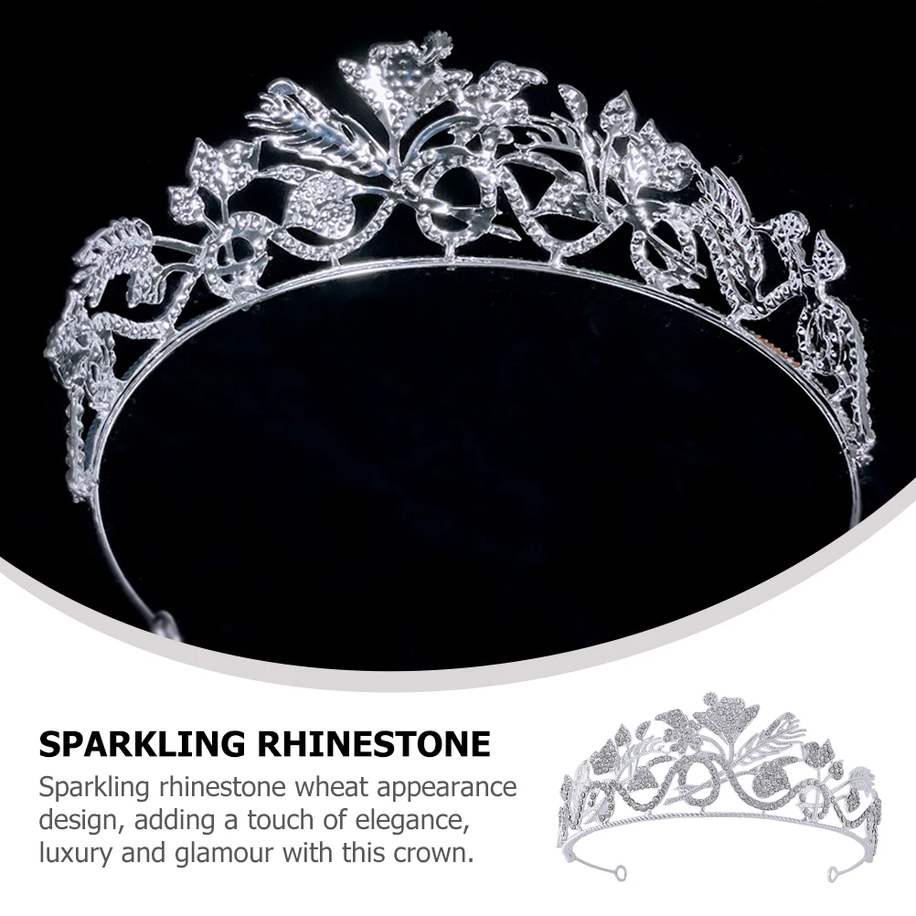 

Rhinestone Wedding Headpiece Bride Accessories Elegant Bachelorette Gifts For Bridesmaids Wheat Design Bridal Tiara Hair