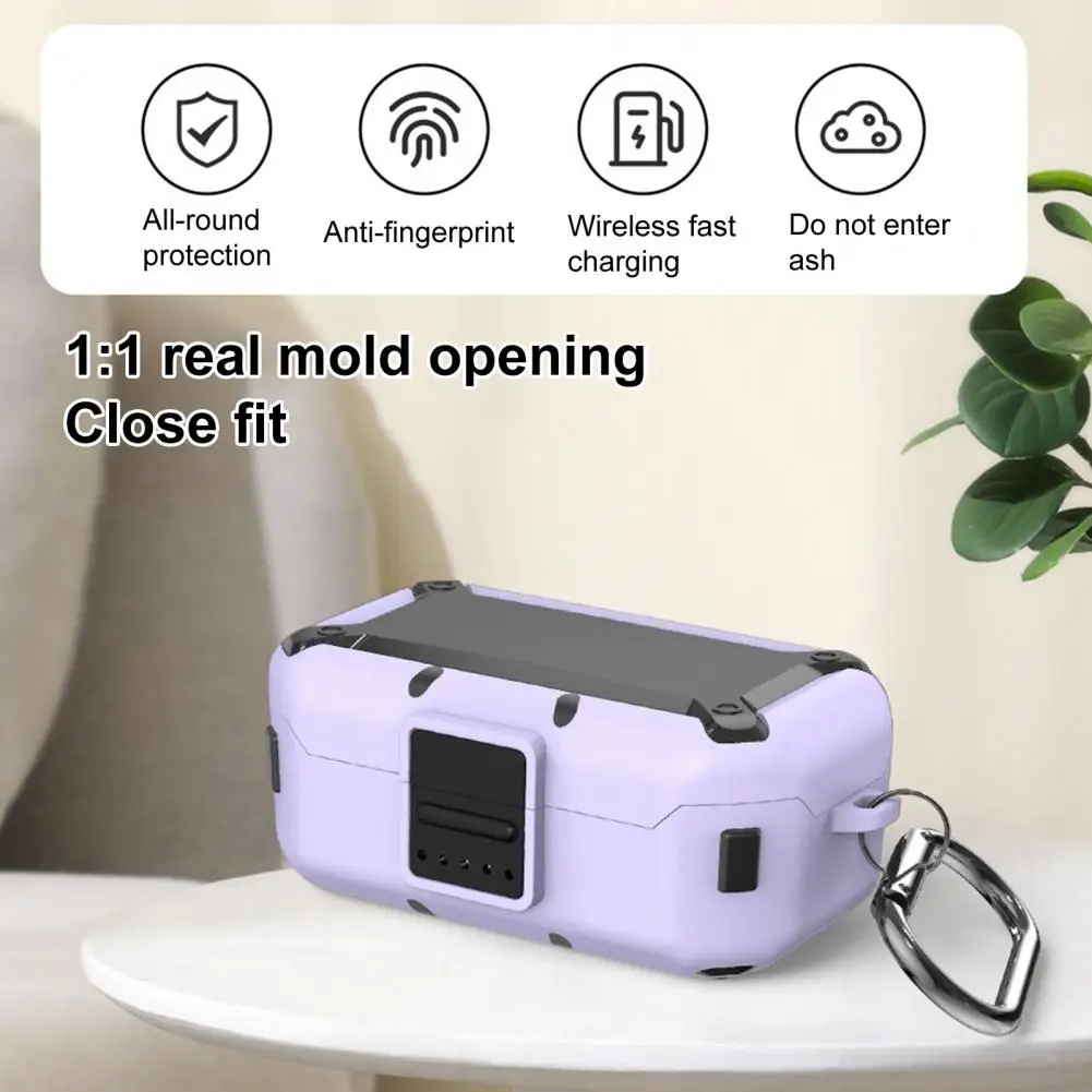 Capa protetora moldagem real com gancho de suspensão caso de fone de ouvido sem fio com tudo incluído almofada de fone de ouvido resistente ao desgaste