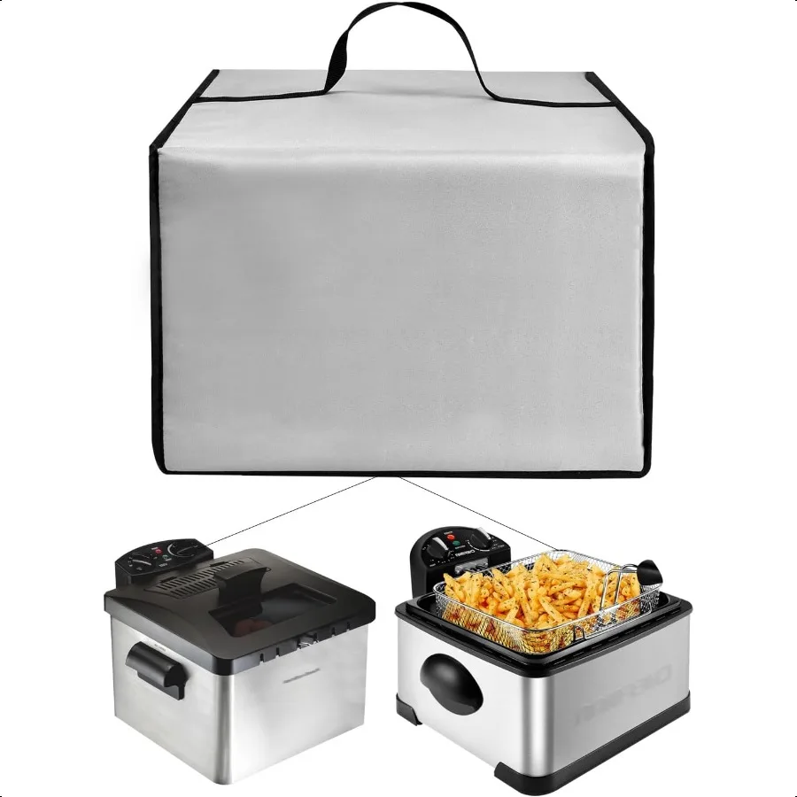 

Deep Fryer Cover Heavy Duty Waterproof Heat Resistant Nylon Cover Case for Hamilton Beach Electric for Elite Gourmet EDF401T El