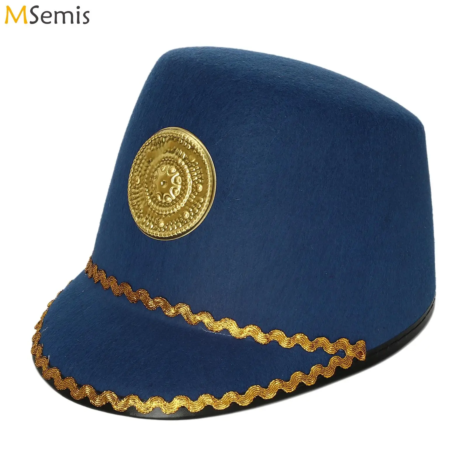 Vintage Drum Majors Hat Carnival Adult Boys Girls Soldier Vintage Hat Drummer Guard Hat Show Circus Cosplay Masquerade Party Hat