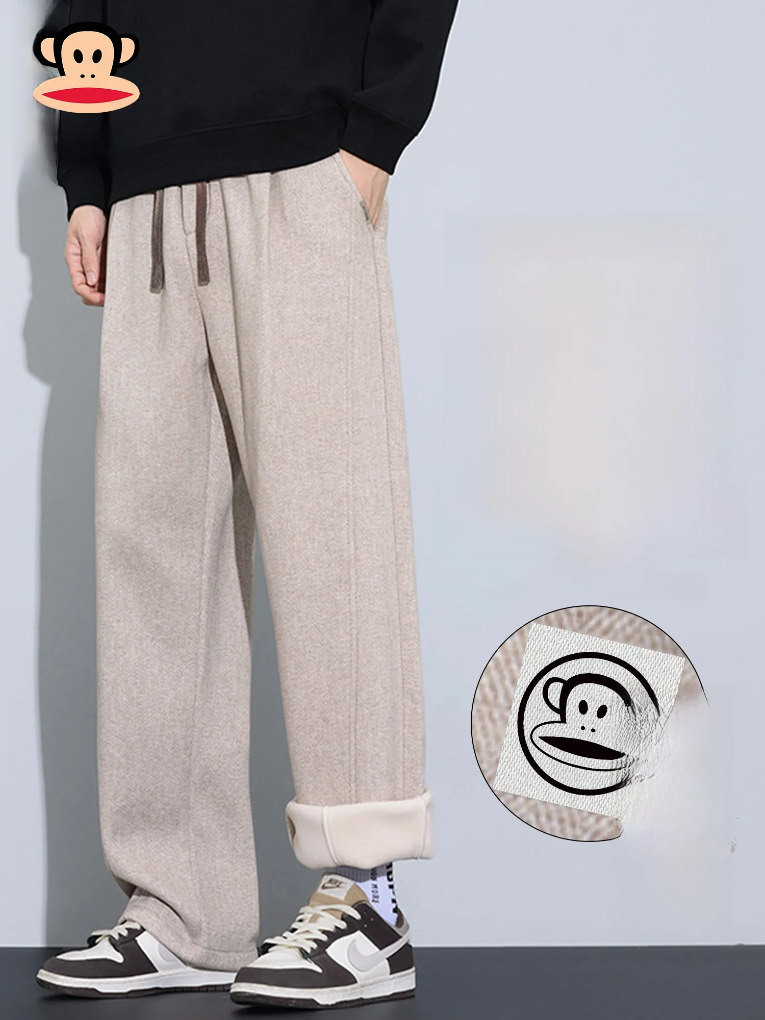 

Мужские зимние повседневные брюки Paul Frank Heavyweight: новые, свободные, утепленные флисом, прямого кроя, длинные штаны