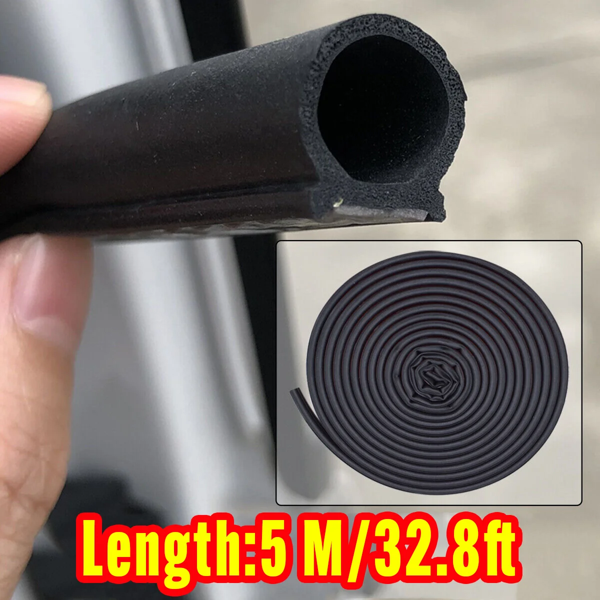 Car Door Seal Strip Universal Noise Insulation Rubber Waterproof Seals 5M Car Rubber Door Seal Strip D Type Auto Accessories