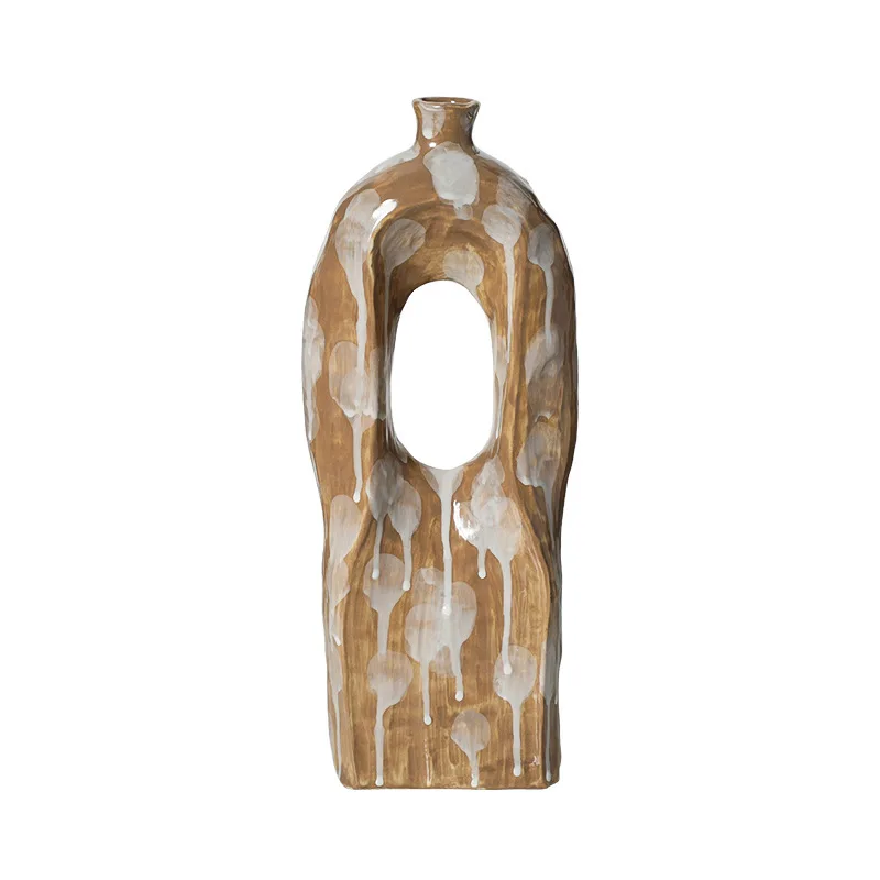 

sabi creative flow glaze kiln change ceramic vase model house homestay desktop art flower ware living room decoration