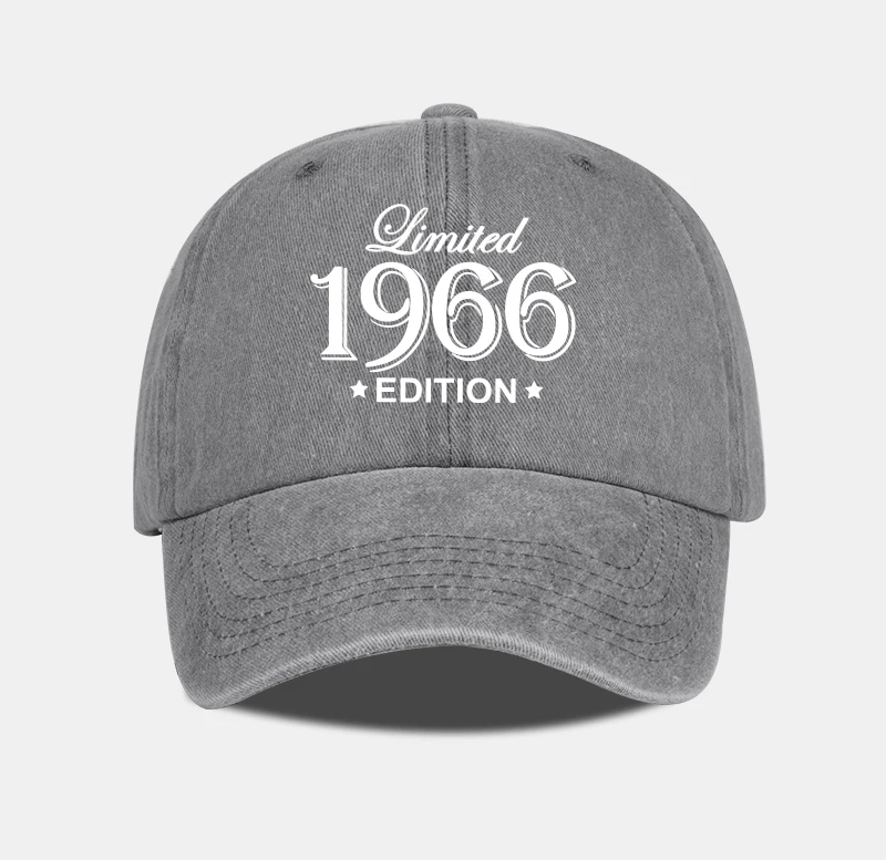 �Limited 1966 Edition“ Baseballkappe mit Print, verwaschen, verstellbar, Unisex, Vintage-Geburtstags-Sonnenhut – Detail 6